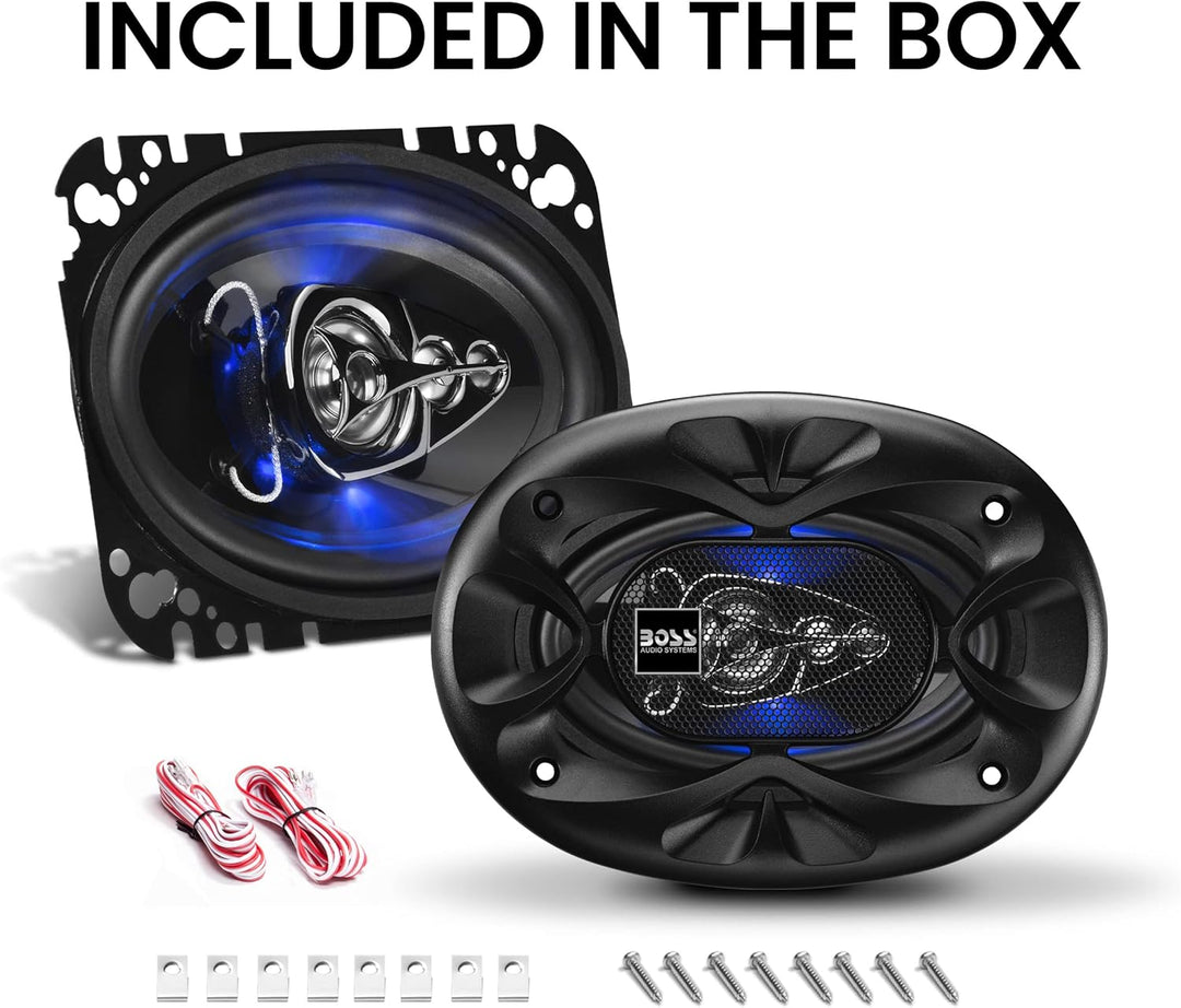 Boss Audio Systems BE464 250 Watt pro Paar, 10,2 x 15,2 cm, volle Reichweite, 4-Wege-Autolautspreche