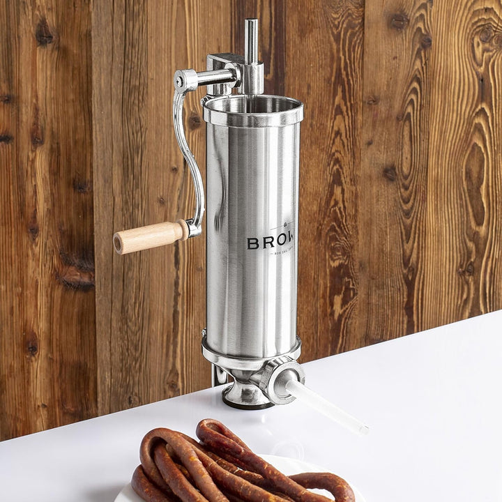 BROWIN® Manuell Wurstfüller aus Edelstahl 311007 | 2,5 kg vertikale Wurstmaschine | Wurstfüllmaschin