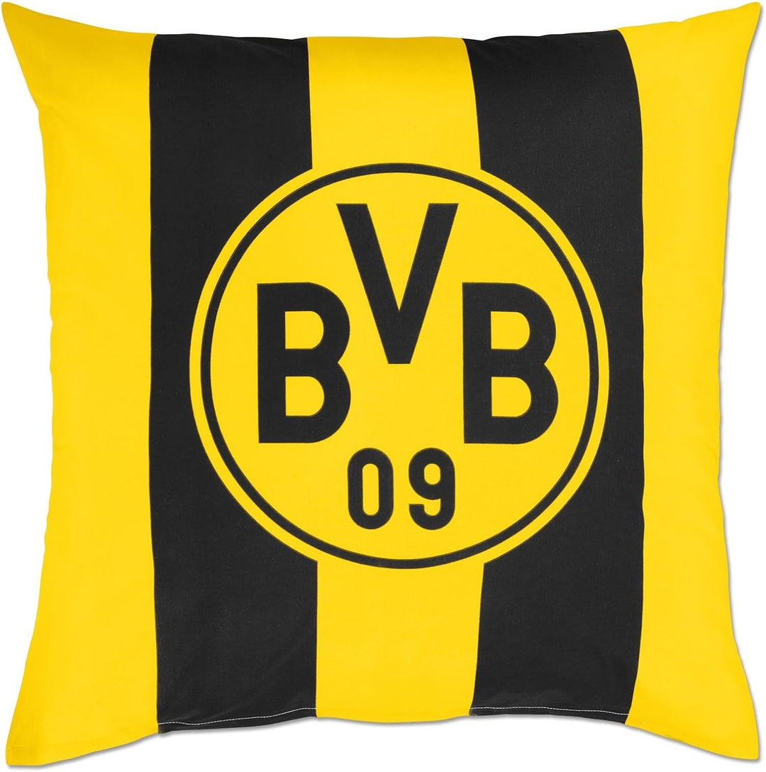 Borussia Dortmund BVB BETTWÄSCHE Blockstreifen 135 X 200 cm: Bettbezug und Kissenbezug mit Knöpfen,