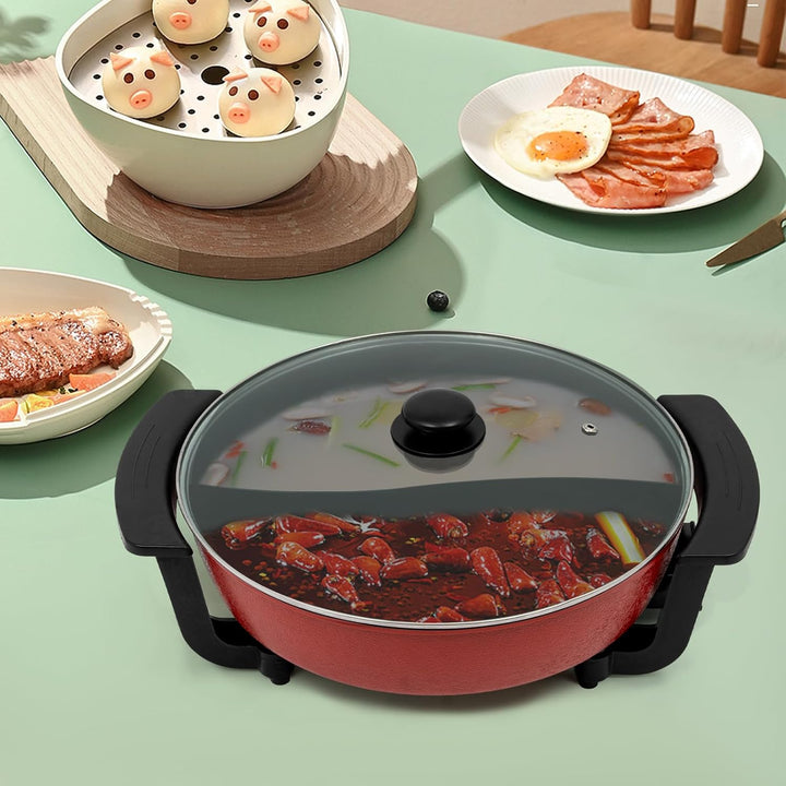 6L Elektrische Hot Pot Twin Induktion Feuertopf, Antihaft Kochtopf Mit Shabu Suppentopf Kochgeschirr