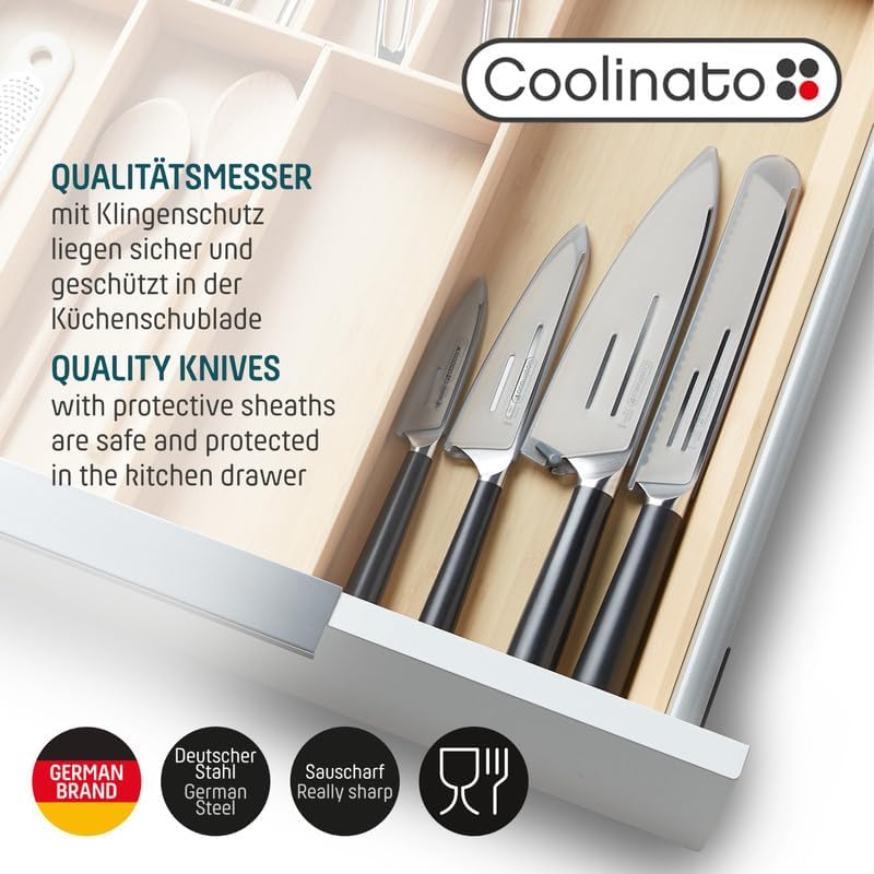 Coolinato – Profi Gemüsemesser 9cm – Extra scharfer deutscher Klingenstahl – Ergonomischer Kunststof