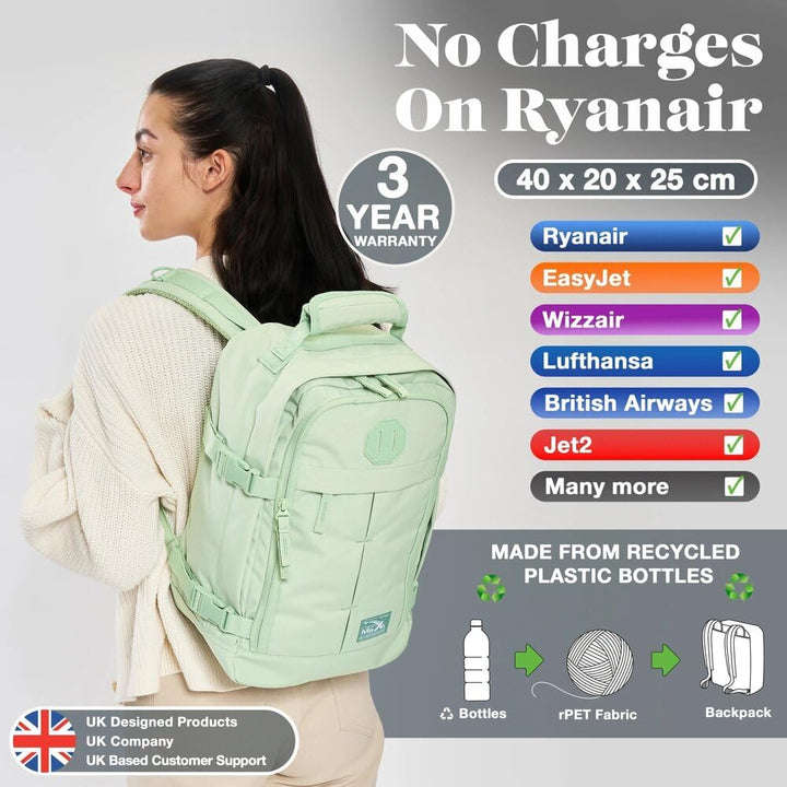 Cabin Max Reiserucksack, 40 x 20 x 25 cm, für Handgepäck – Rucksack mit niedrigem Sitz, geeignet für