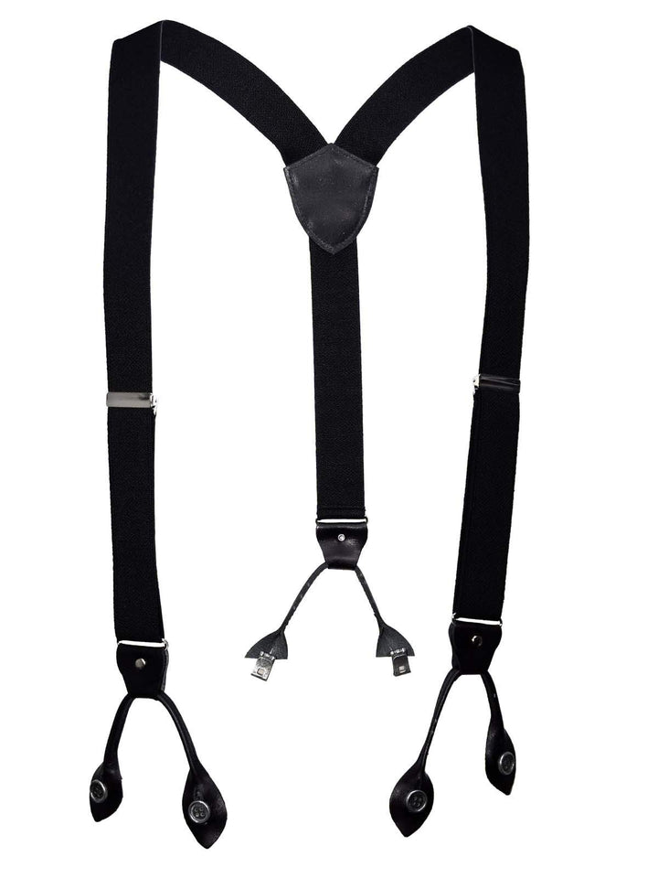 LLOYD 05 120 Hosenträger Leder Rückenteil und Roll-Clips, Schwarz, 35mm