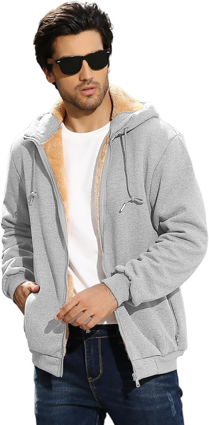 Xnova Sweatjacke Herren Fleecejacke Kapuzenpullover Zipper Hoodie Casual Bequemes und Warmes Übergan
