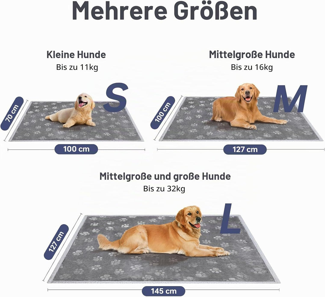 PETTOM wasserdichte Hundedecke, 145 * 127cm Sherpa Fleece Haustierdecke, Hundedecke Sofaschutz Wasch