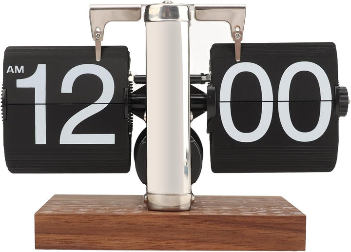 banapoy Flip-Schreibtischuhr, Retro-Vintage-Flip-Down-Uhr, Automatisch Drehende Digitalanzeige, Mech