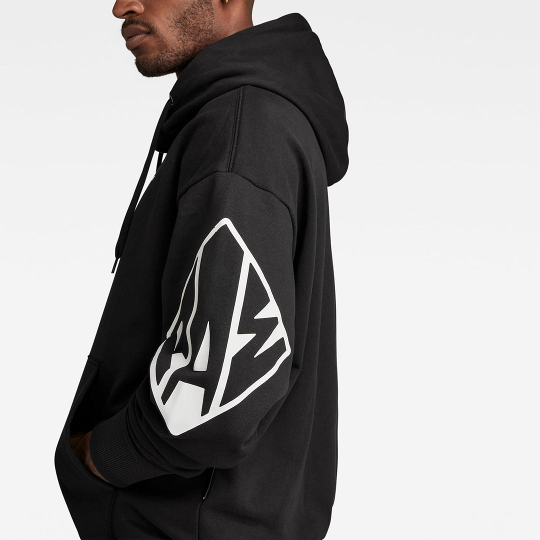 G-STAR Herren Sleeve Graphics Oversized Hoodie Sweats XS Schwarz (Dk Black D22321-a613-6484), XS Sch