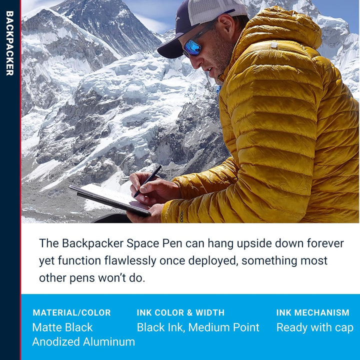 Fisher Space Pen Black Backpacker Keyring Pen, 1 Count (Pack of 1)