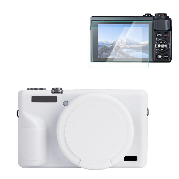 Rieibi Silikon-Schutzhülle für Canon G7X Mark III Hülle, G7X Mark III Zubehör mit 2 Stück Displaysch