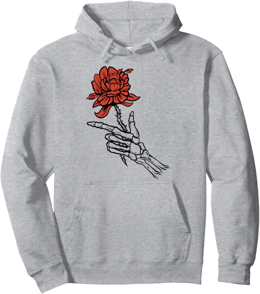 Skelett mit Rosen, Natur Pullover Hoodie