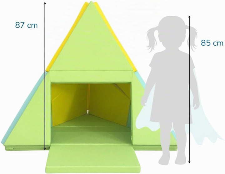 alldoro 60801 Faltbare Spielmatte 3-in-1, Krabbelunterlage, Tipi-Zelt &amp; Spielboot, ab 0 Jahren, 182