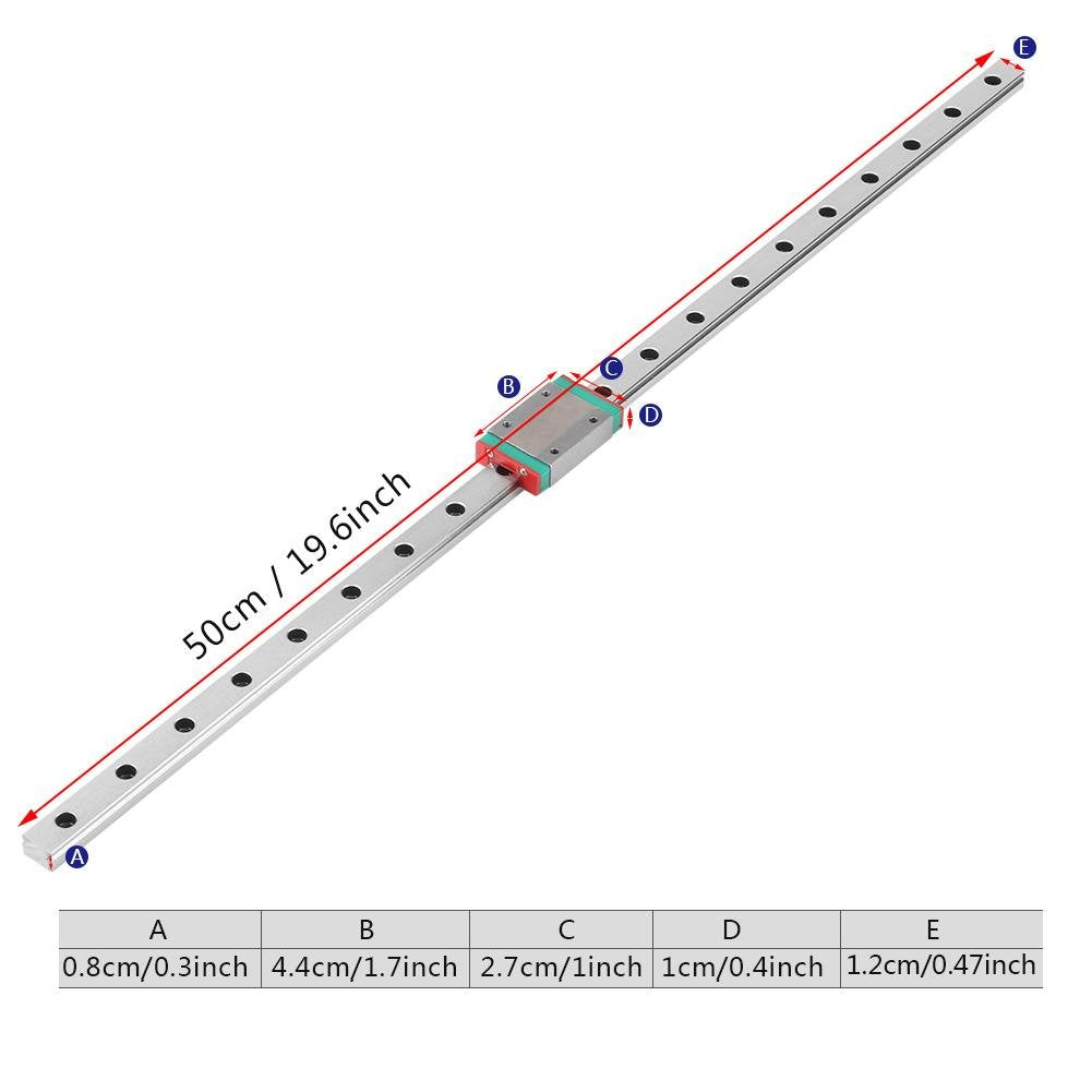 Linearführung Mini Lineare Schienenführung Miniatur-Lineargleitschiene mit 1 Stück Linearlager-Gleit