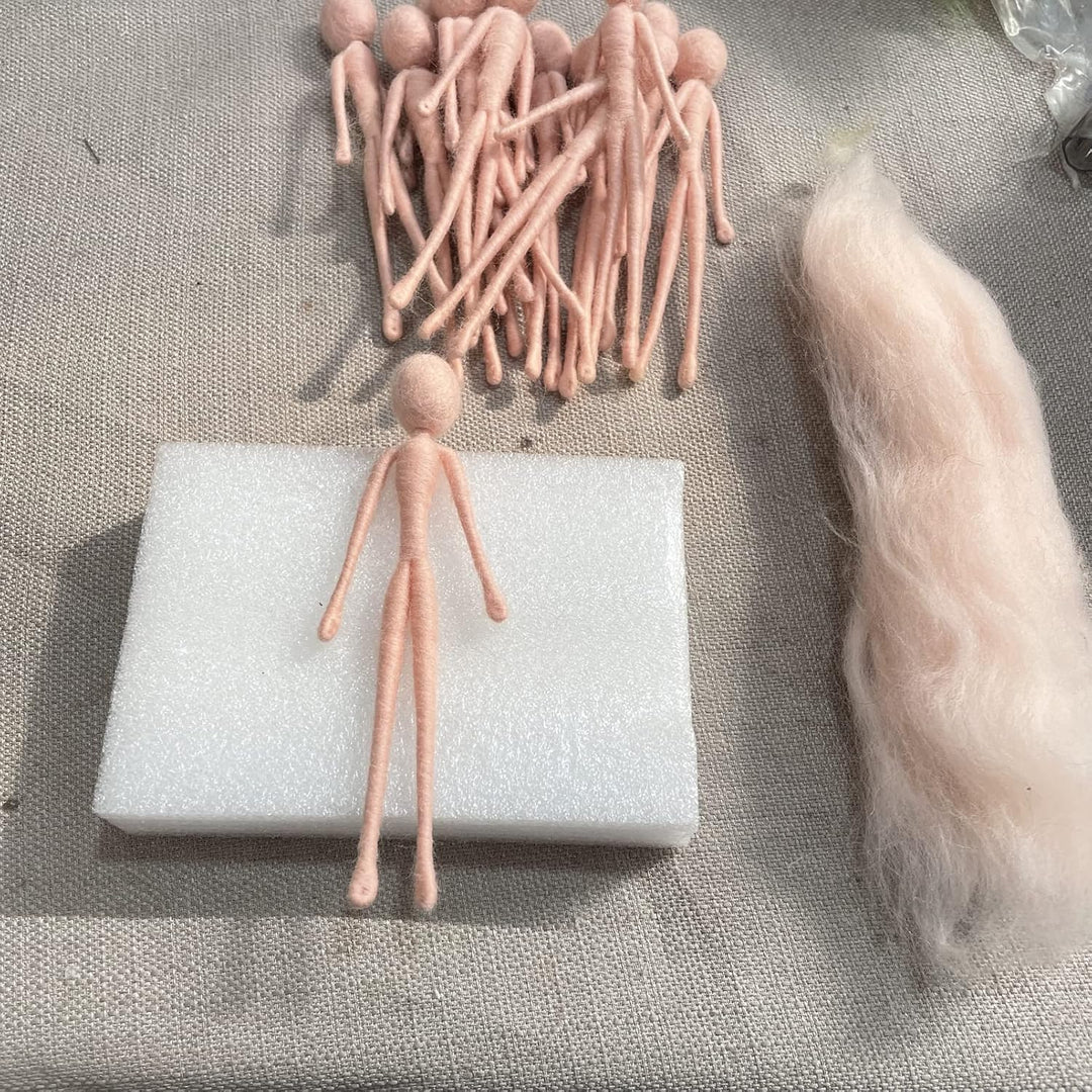 5 Stück Vorgefertigtes Filzset Filzwolle Körper 7cm, um Feen, Mumien, Gnomen, Aliens leichter zu mac