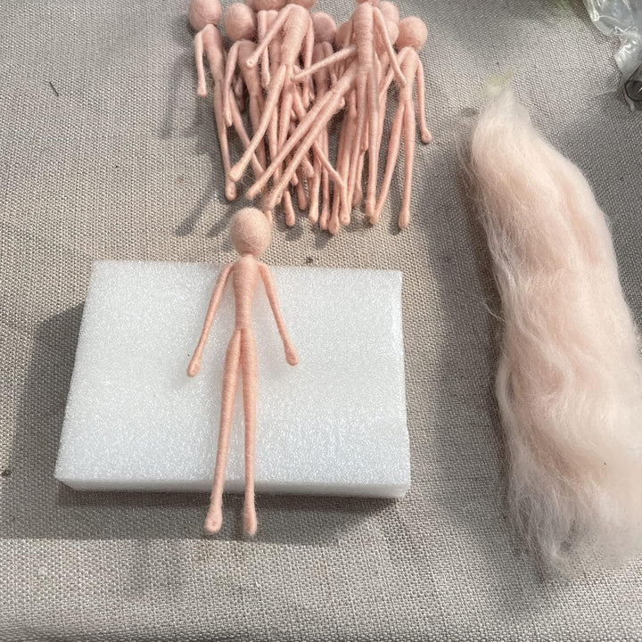 5 Stück Vorgefertigtes Filzset Filzwolle Körper 7cm, um Feen, Mumien, Gnomen, Aliens leichter zu mac
