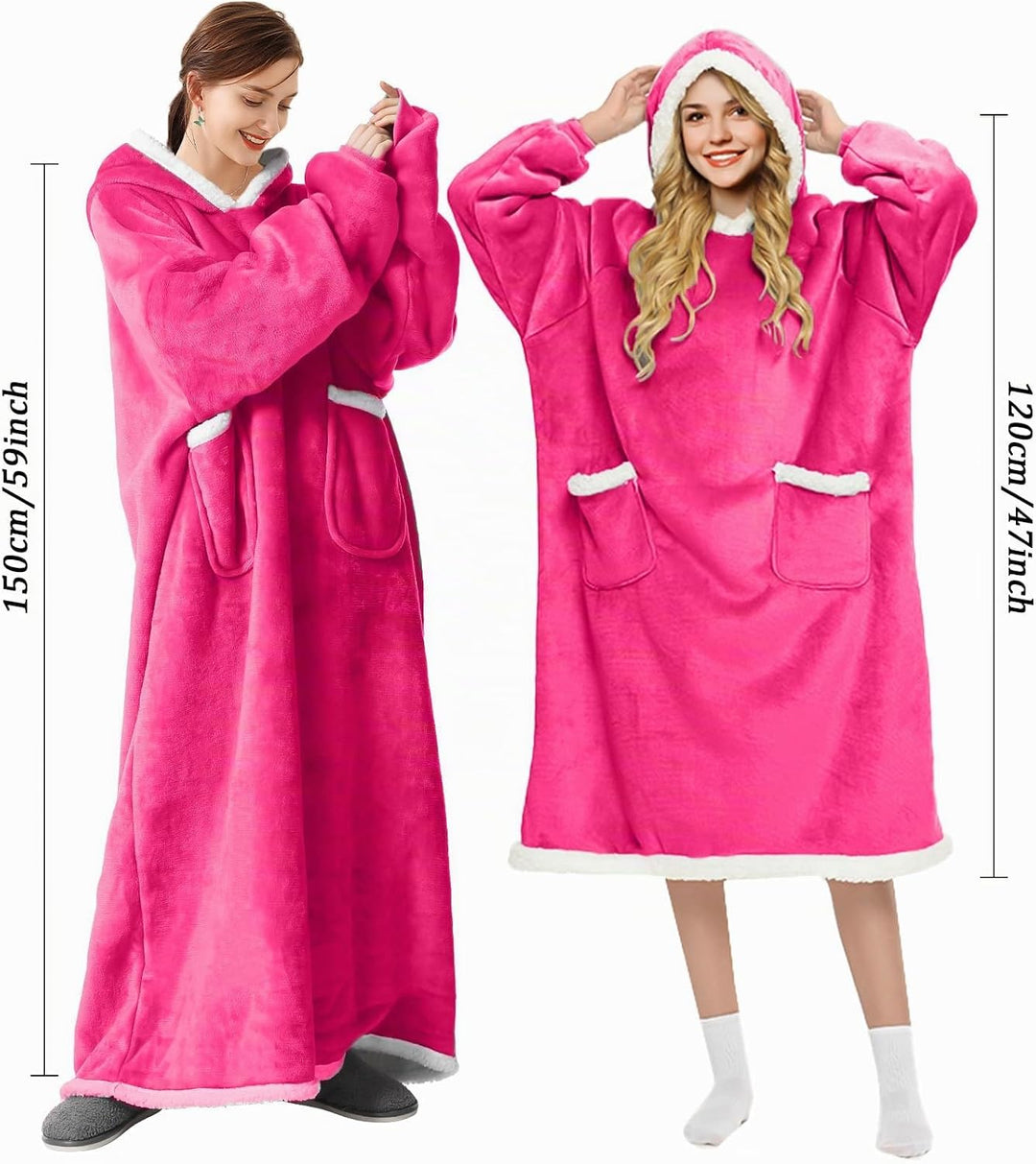 Decke mit Ärmeln und Kapuze Hoodie Decke Erwachsene Ärmeldecke Weich Warm Kuscheldecke mit Ärmeln (K