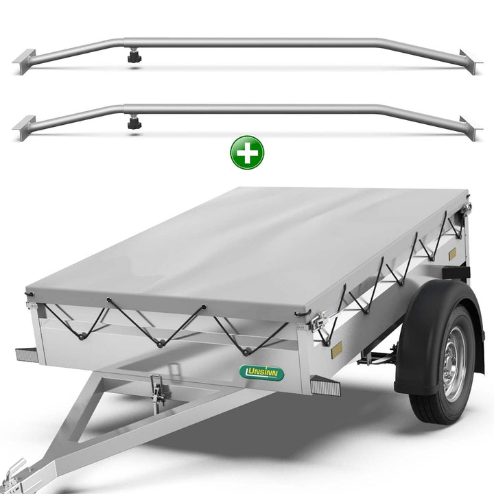 Tarpofix® Anhängerplane Flachplane 217x117 cm inkl. Planenseil + 2x Flachplanenbügel (verstellbar 10