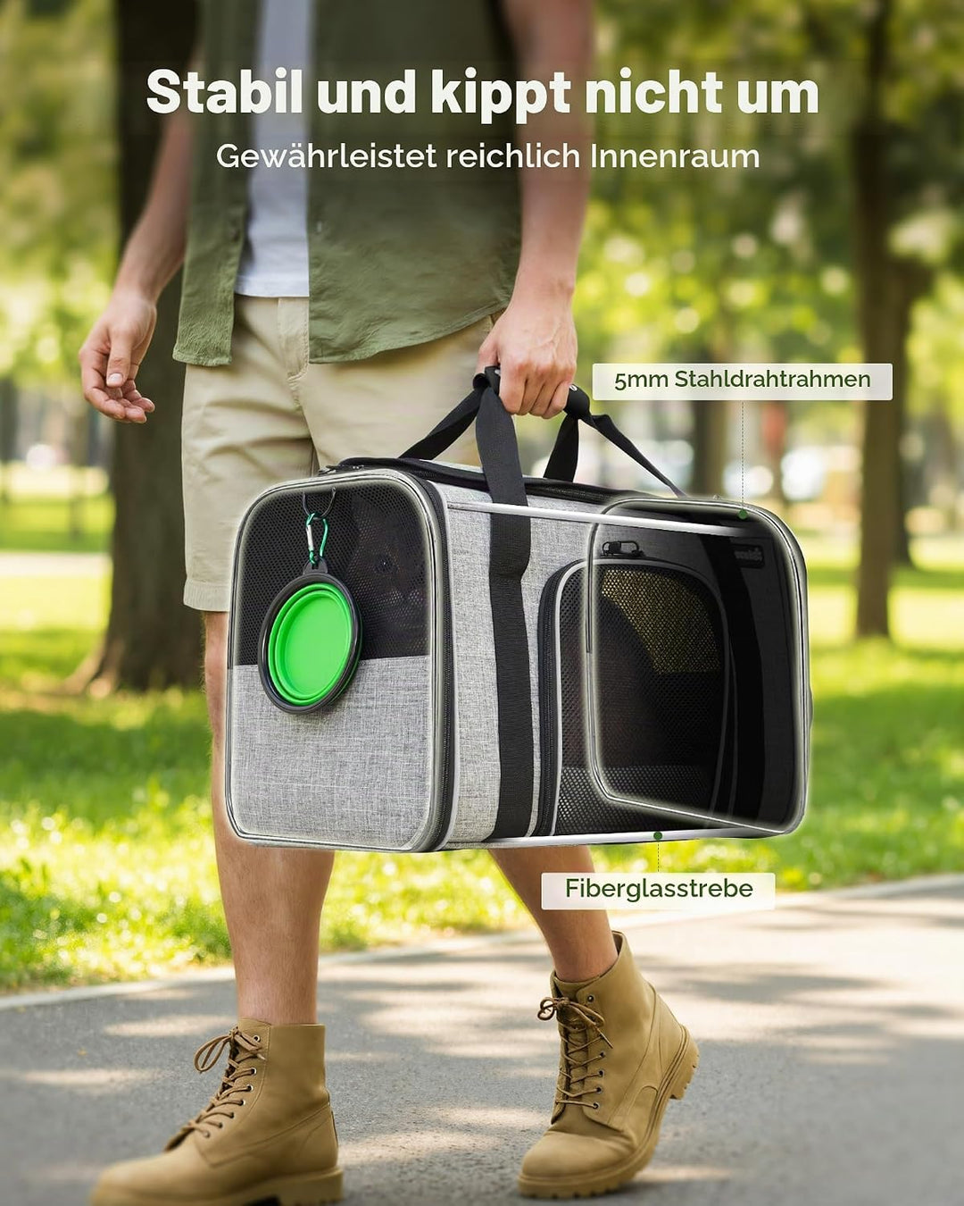 Pecute Transportbox Katze,Katzen Transportboxen mit Haustiernest, Faltbare Katzentasche Transporttas