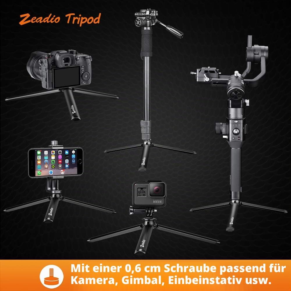 Zeadio Metall Mini-Stativ, Desktop Tabletop Stativ für Glatte 4, Crane Plus, Crane 2, Osmo Mobile, R