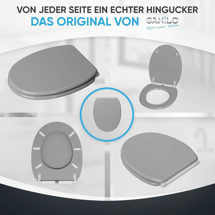 Sanilo WC-Sitz mit Absenkautomatik I Hochwertiger Toilettensitz aus Holz I Toilettendeckel in versch