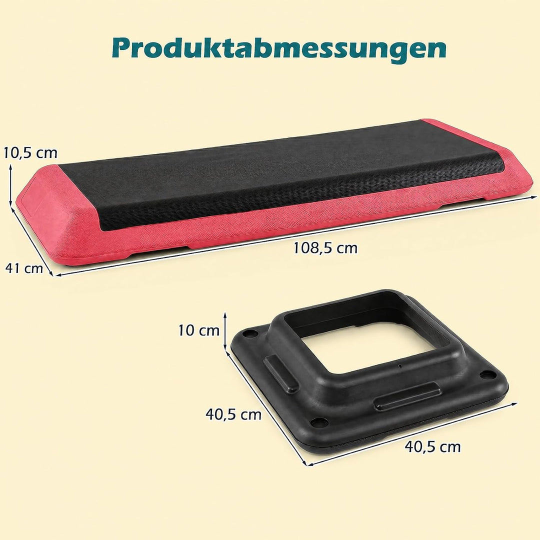 GYMAX Steppbrett Professional, 3 - Fach höhenverstellbar | Aerobic Stepper mit rutschfester Oberfläc