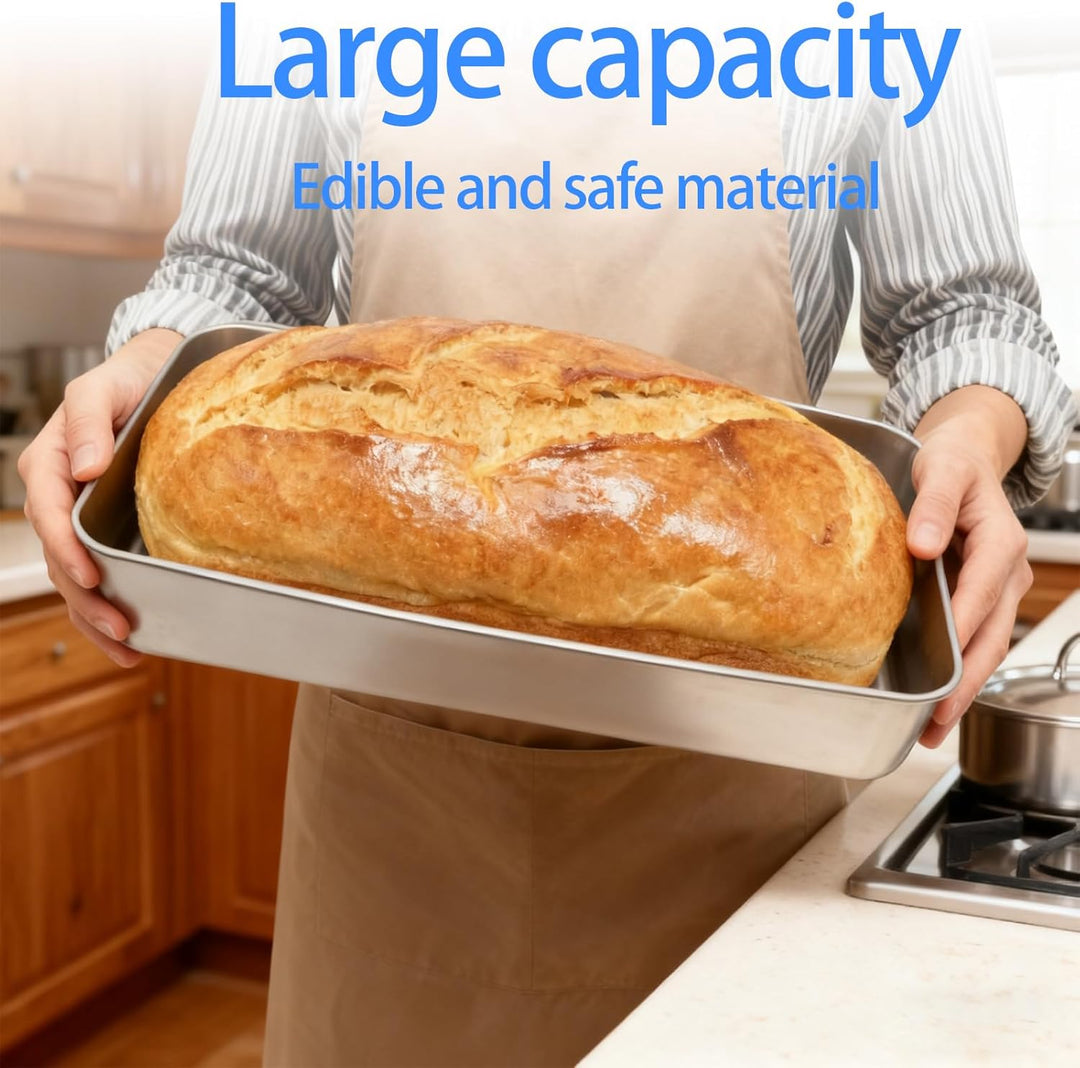 Edelstahl Brotbackform, 33 × 15 × 6 cm Kastenform Brot, Rechteckig Brotform Kastenform Backform Rrec