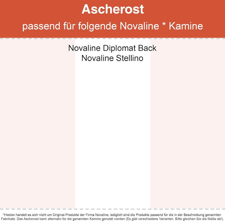 Kaminrost/Ascherost Eckig 280 x 250 x 15 mm passend für Novaline ** Kaminöfen inkl. Modellübersicht