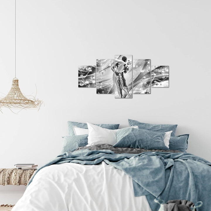 Runa Art Wandbilder Abstrakt Liebe 5 Teilig Bild auf Vlies Leinwand Deko Wohnzimmer Schlafzimmer Fig