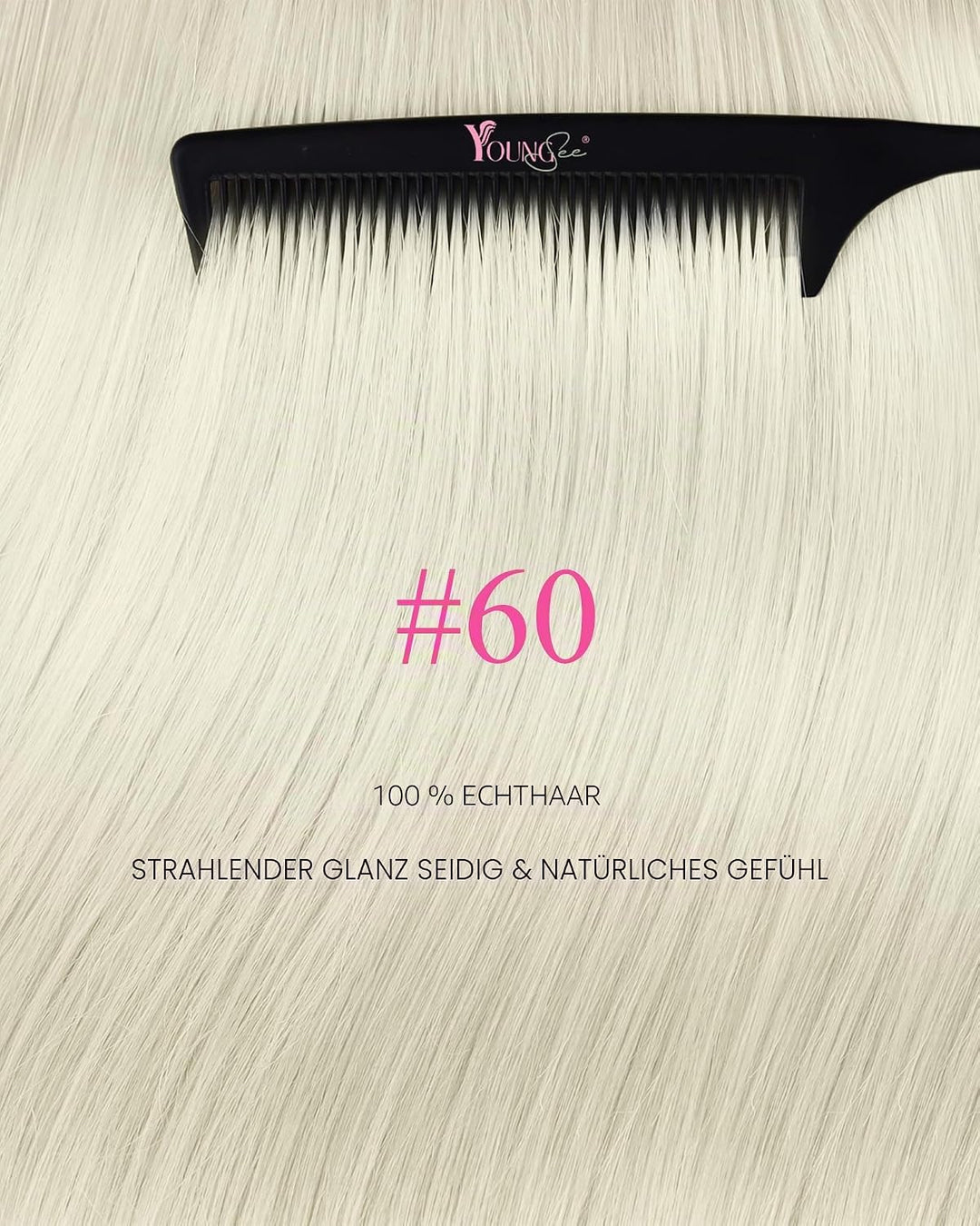 YoungSee 50g Echthaar Extensions Tape Platinblond 35cm Tape Extensions Echthaar Blond Invisible Tape