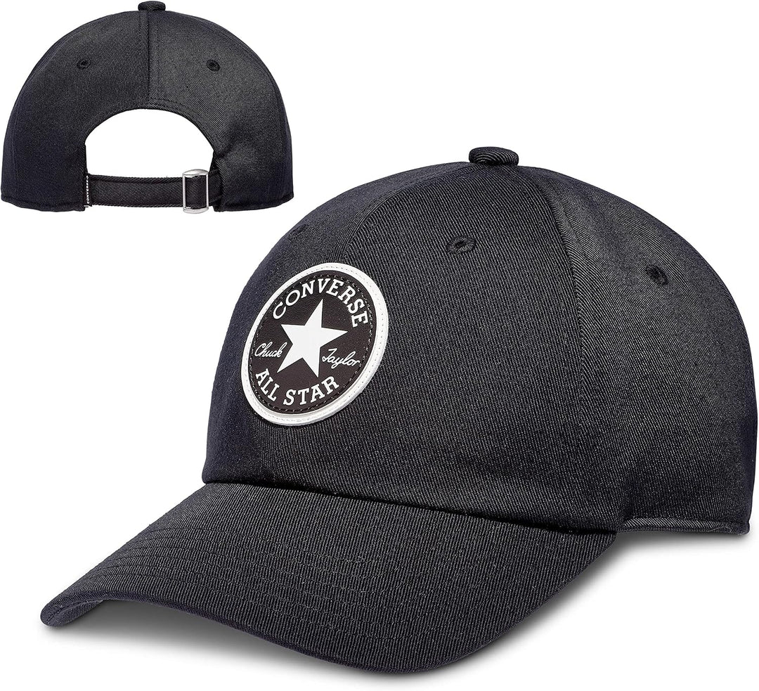 Converse Chuck Patch Baseballkappe aus recyceltem Polyester mit Strapback Einheitsgrösse Schwarz, Ei