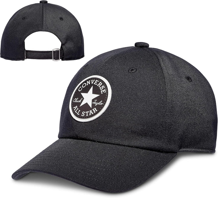 Converse Chuck Patch Baseballkappe aus recyceltem Polyester mit Strapback Einheitsgrösse Schwarz, Ei