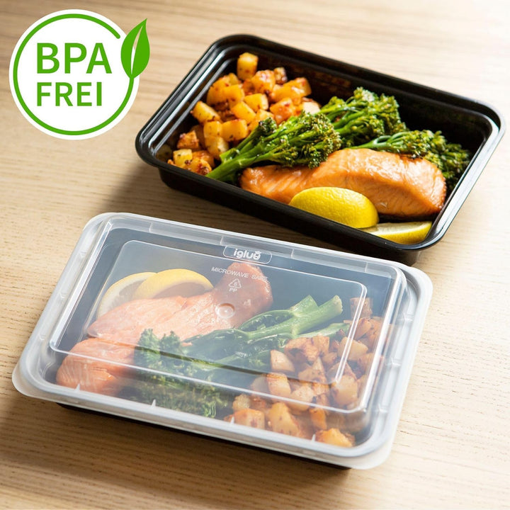 [20er Pack] 1-Fach Meal Prep Container Von Igluu - Essensbox, Lunchbox Mikrowellengeeignet, Spülmasc