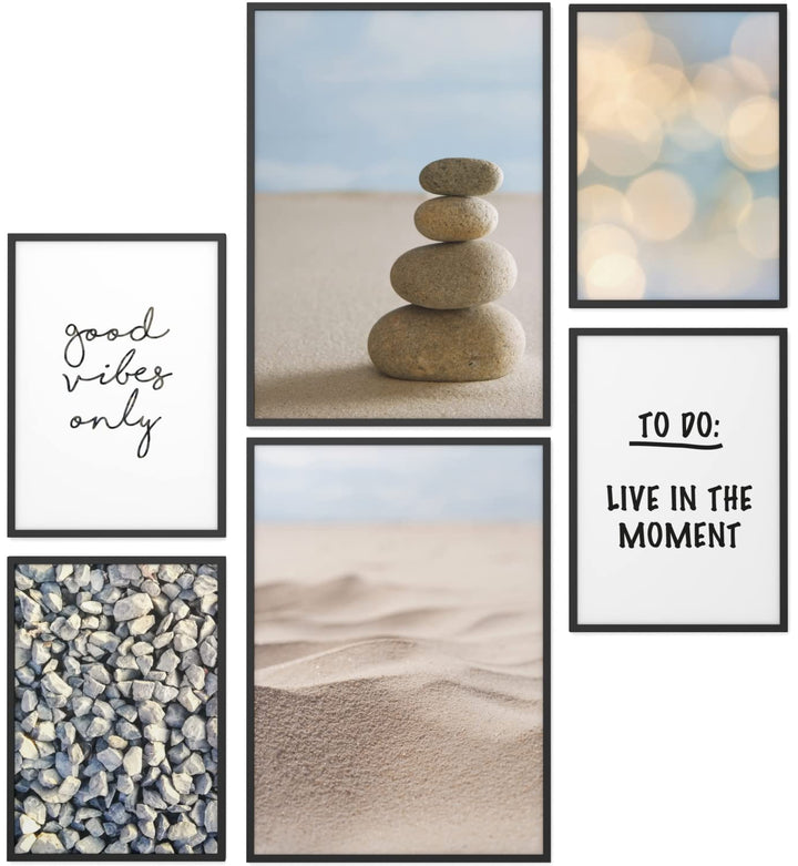 Papierschmiede® Mood Poster Set Meditation, Deko Bilder Wohnzimmer, 2x DIN A3 (ca. 30x42) und 4x DIN