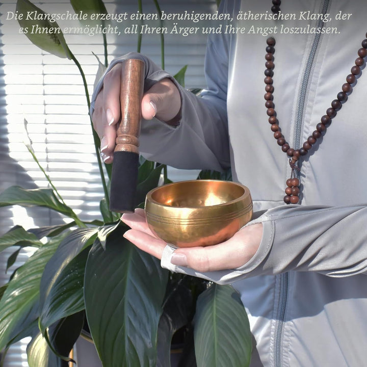 Artcome 7PCS Tibetan Meditation Set - Tibetan Singing Bowl & Tibetan Tingsha Cymbals Bells Handmade