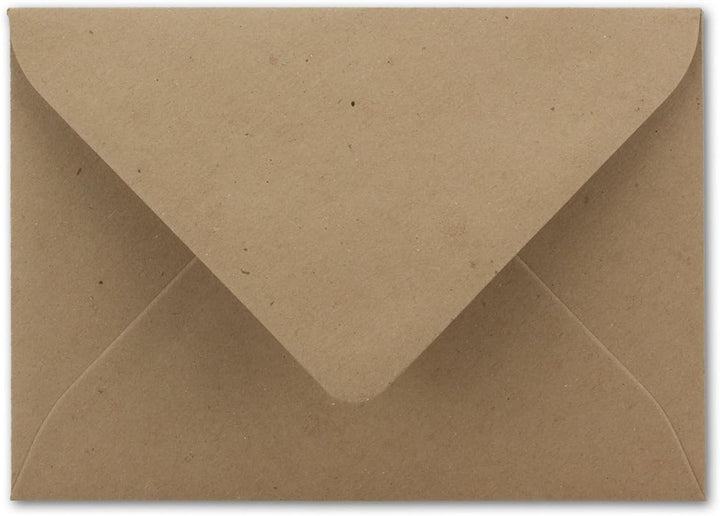 50 Briefumschläge Sandbraun - DIN C6 - gefüttert mit weissem Seidenpapier - 120 g/m² - 11,4 x 16,2 c
