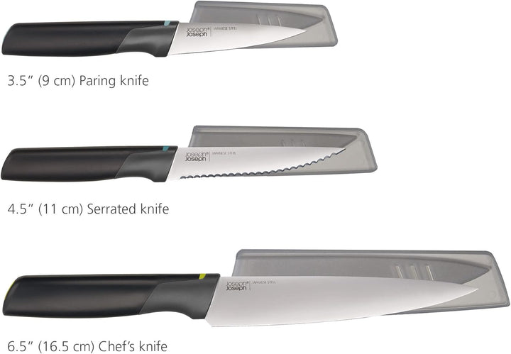 Joseph Joseph Duo 3-tlg. Elevate Messerset, Klingen aus japanischem Edelstahl, bestehend aus Gemüsem