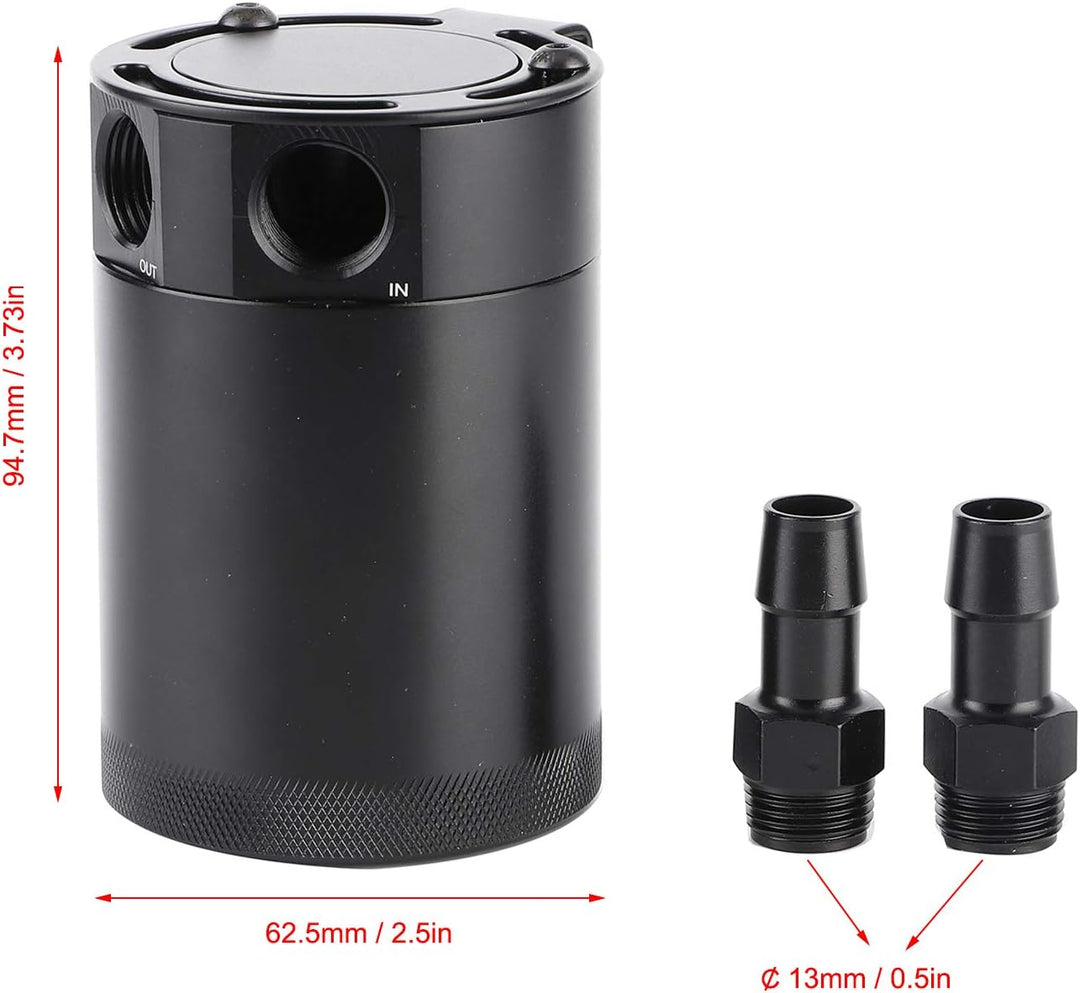 Aukson Ölfangdose verblüfft - 2-Port-Ölfangdose 500 ml Aluminiumlegierung verblüfft Vorratsbehälter