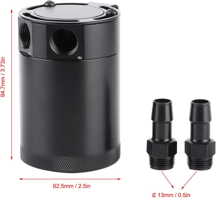 Aukson Ölfangdose verblüfft - 2-Port-Ölfangdose 500 ml Aluminiumlegierung verblüfft Vorratsbehälter