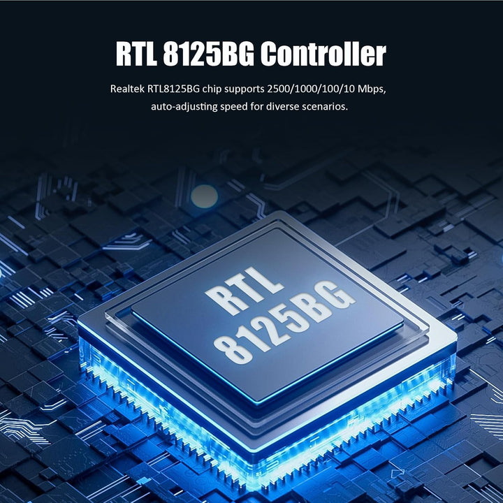 GLOTRENDS LE8105 2.5Gbps PCIe Ethernet Netzwerkkarte, RTL8125BG Chip, RJ45 LAN Port, PCIe X1 Install