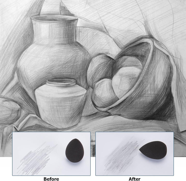 AGPTEK 48 PCS Sketch Drawing Tools, 20 Blending Stümpfe Set mit 2 Sandpapier Bleistiftspitzer, Bleis