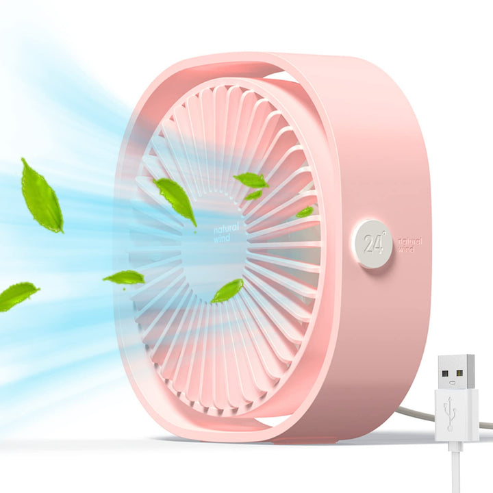 Simpeak USB Ventilator, Mini USB Tischventilator, Klein Ventilator Leise, 3 Speed 360 Grad Drehung,