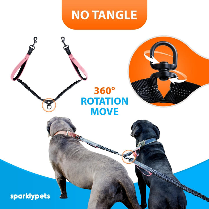 Joggingleine für Hunde zum Laufen, Joggen, Wandern | 2 in 1 Joggingleine und Normale Hundeleine für