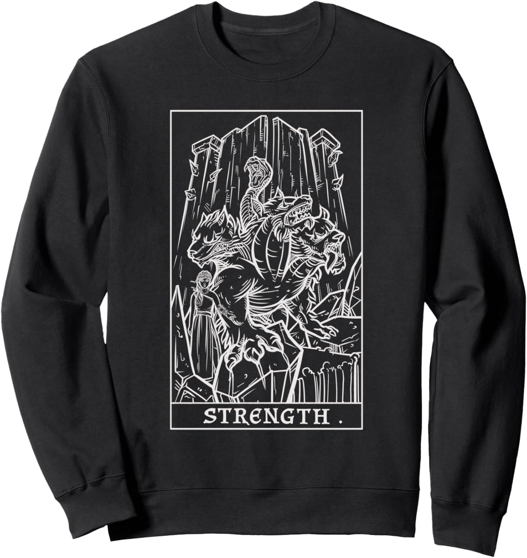 Stärke Tarotkarte Griechische Mythologie Halloween Cerberus Hexe Sweatshirt