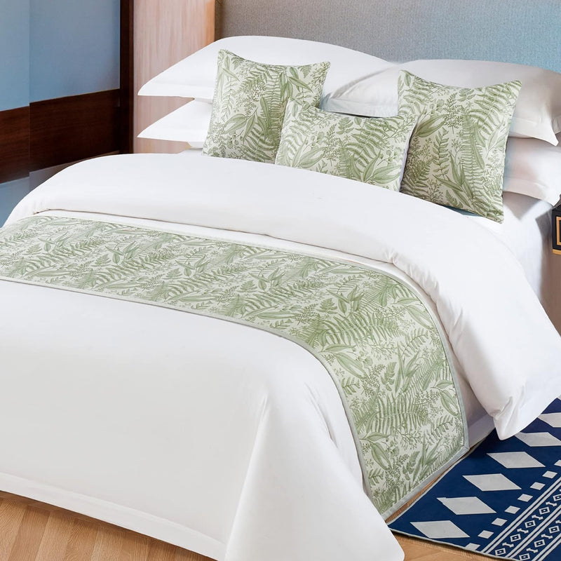 OSVINO Bettläufer Blumen Mikrofaser Weich Anti-Falten Dekorieren für Bett Sofa Schlafzimmer Hotel Zi