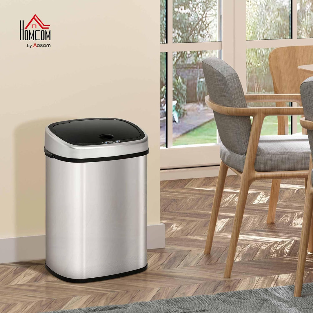 HOMCOM Mülleimer mit Sensor 48L Automatik Abfalleimer mit Bewegungssensor, Wasserdichter Abfallbehäl