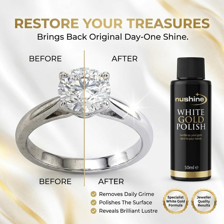 Nushine White Gold Polish 50ml - eco-friendly formulation by Nushine Weissgoldpolitur 50 ml (1er Pac