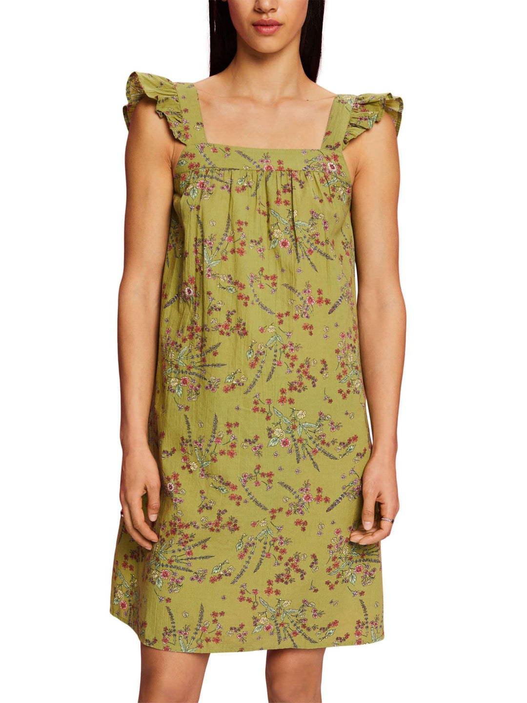 edc by Esprit Bedrucktes Minikleid, 100% Baumwolle S 328/Pistachio Green 4, S 328/Pistachio Green 4