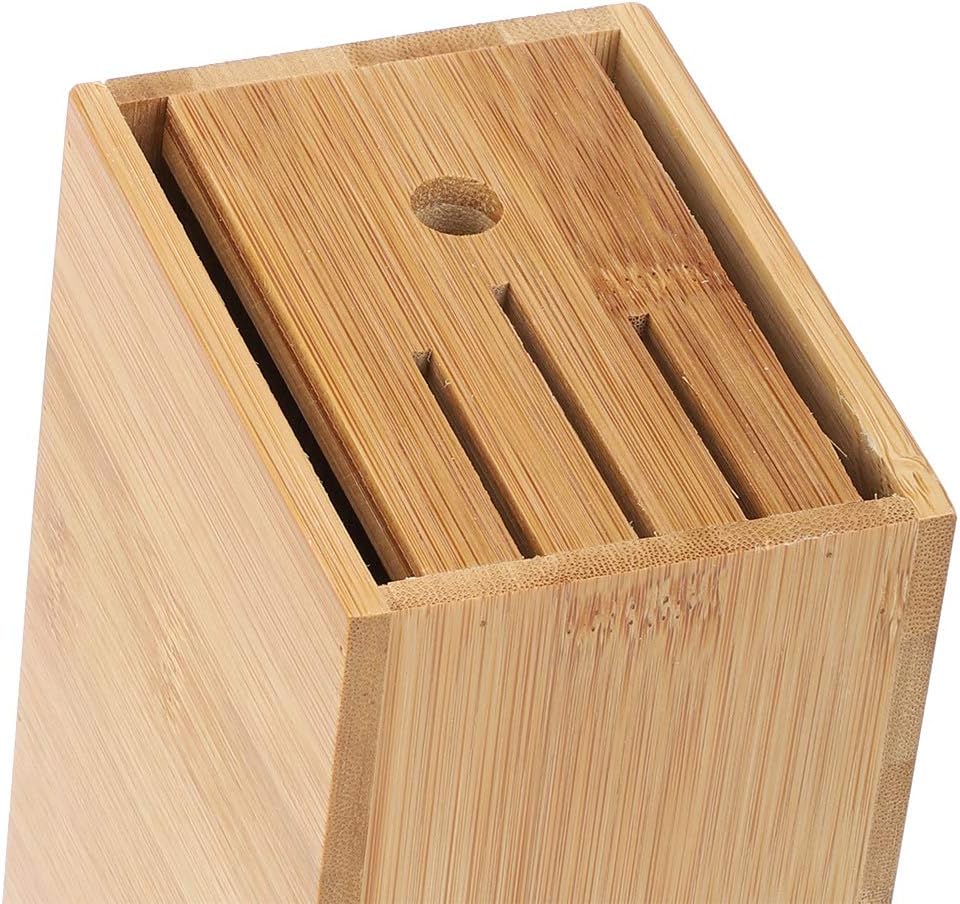 Messerblock mit 6 Fächern ohne Messer,Universal-Messerblock, Metzgerblock-Messerhalter und Organizer