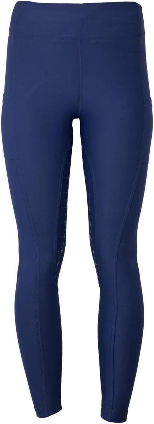 MS-Trachten Reitleggings Kinder Silikonvollbesatz mit Handytasche Reithose Mädchen Tessa 146-152 Dun