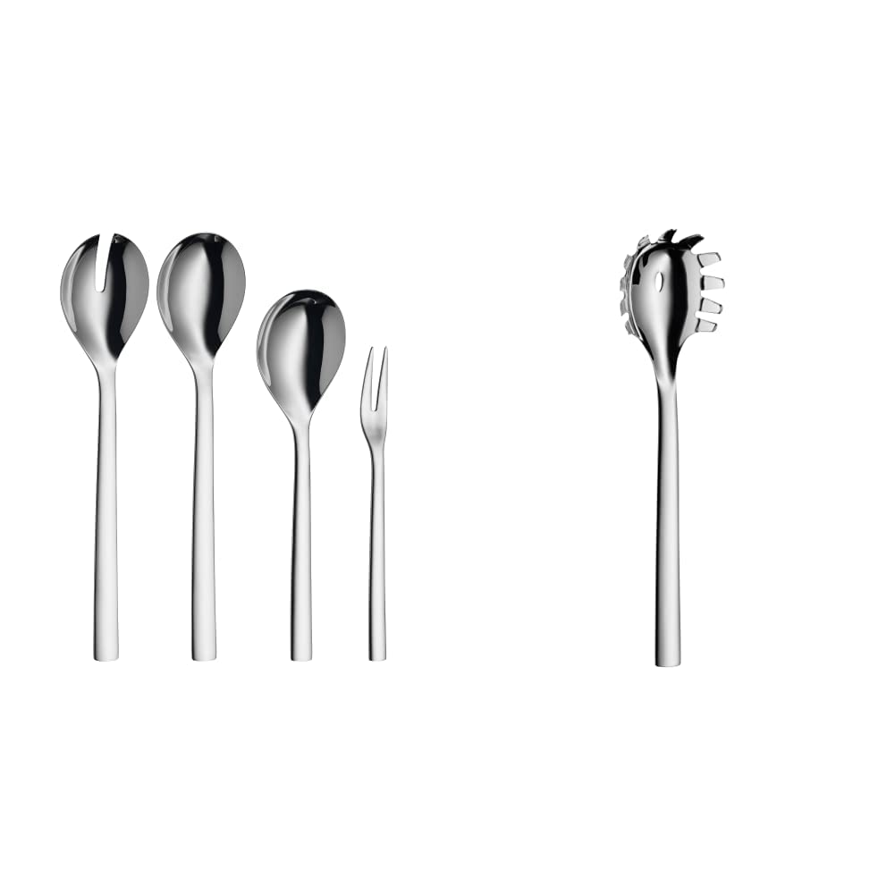 WMF Nuova Servierteile Set 4-teilig, Salatbesteck, Servierlöffel, Serviergabel, Cromargan Edelstahl,