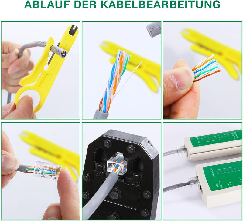 SGILE 12 in 1 Netzwerk Werkzeug Set für RJ45, RJ11, RJ12, Netzwerk Reparaturwerkzeuge, Netzwerk Kabe